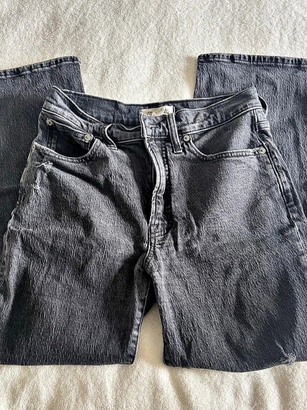 Madewell Perfect Vintage Straight Jean Straight Leg Jeans in Black Waist 27